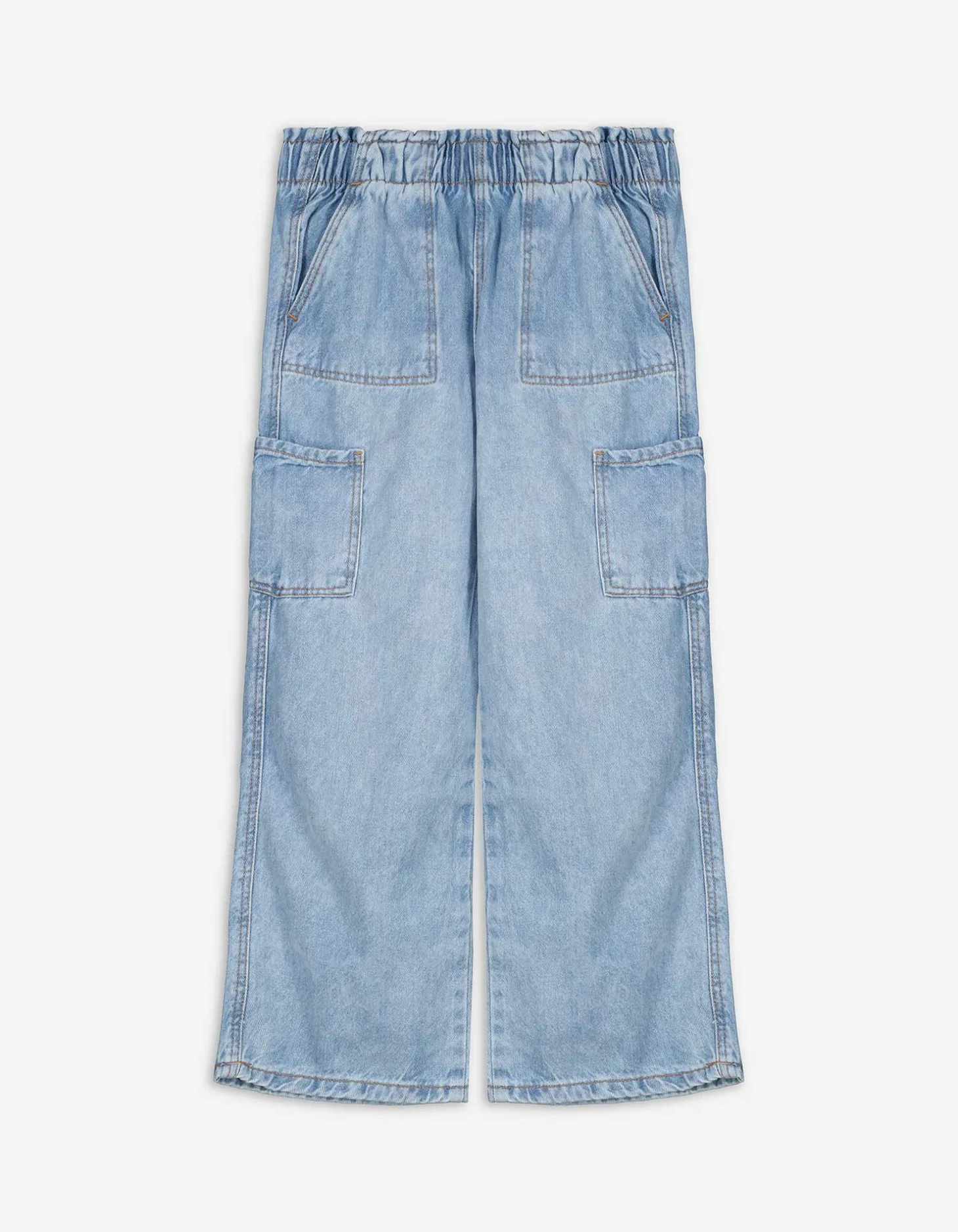 Cargobroek - Wide leg - lichtblauw
