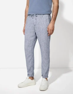 Chino - Linnenmix - donkerblauw