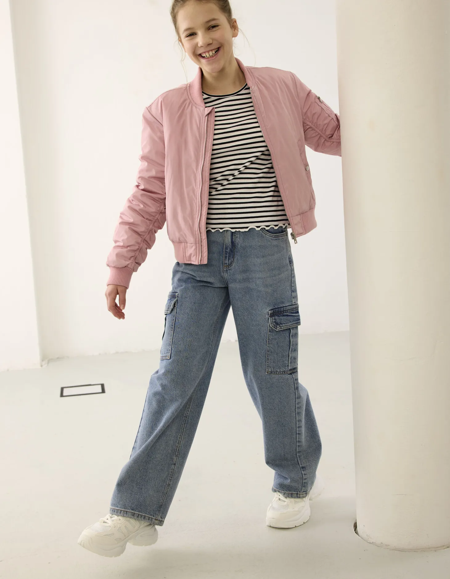College jas - Ritssluiting - roze