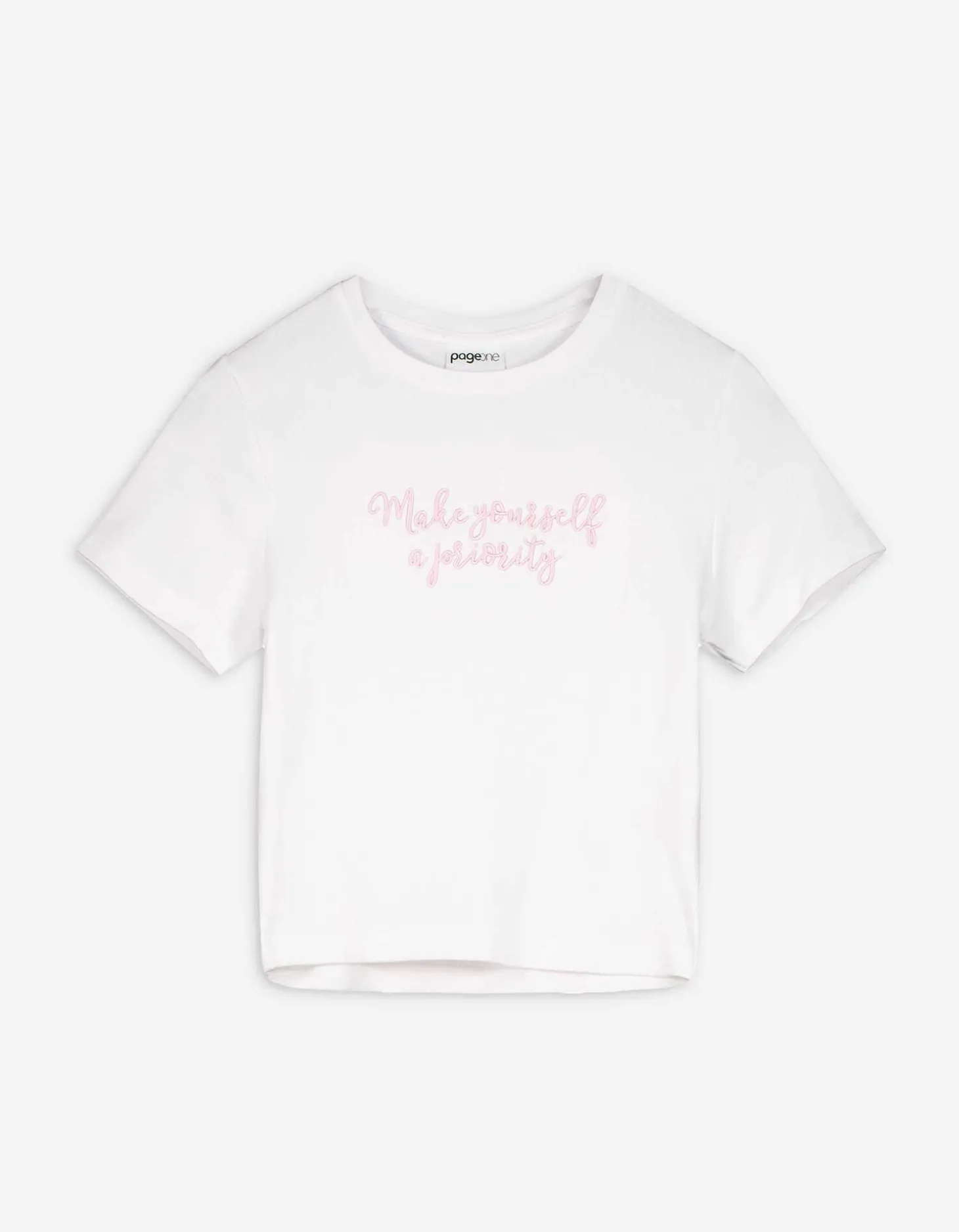 Cropped shirt - Borduursels - wit
