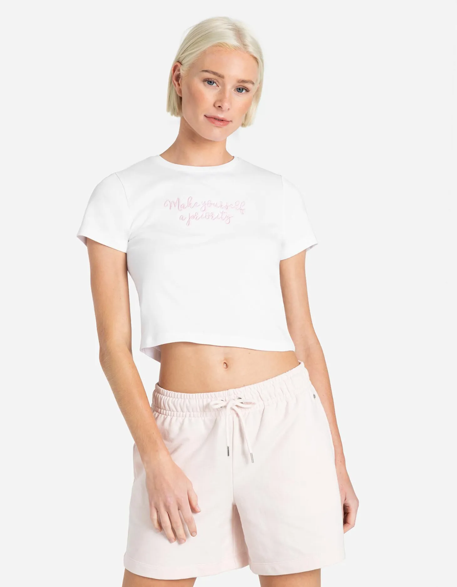Cropped shirt - Borduursels - wit