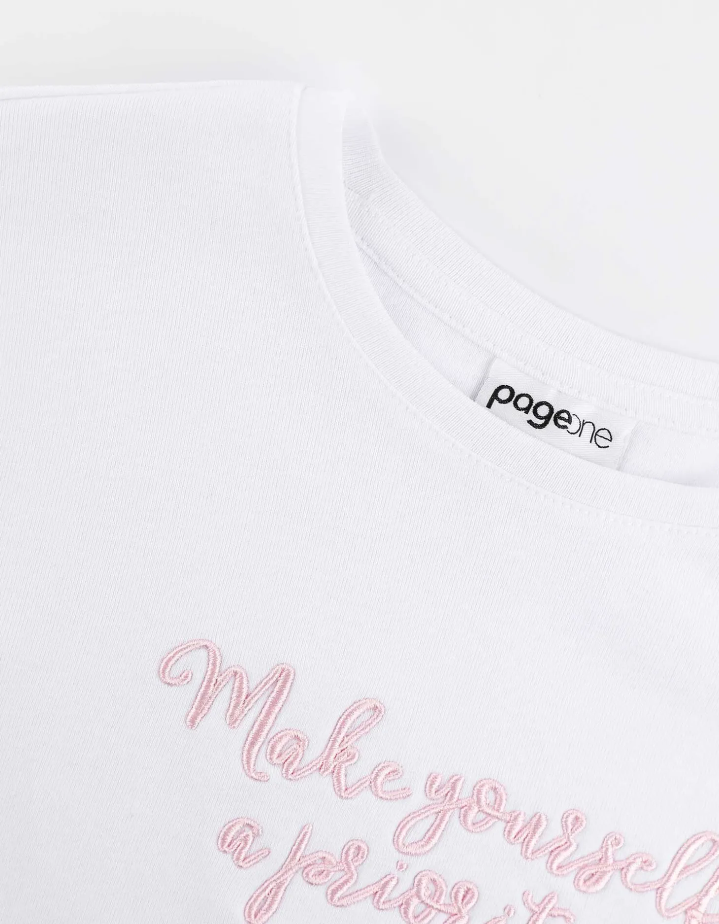 Cropped shirt - Borduursels - wit
