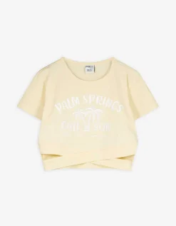 Cropped shirt - Cut-outs - lichtgeel