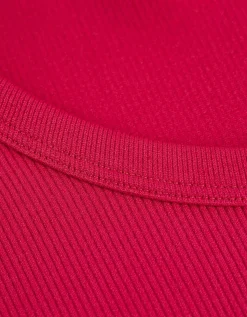 Cropped shirt - Geribde structuur - pink