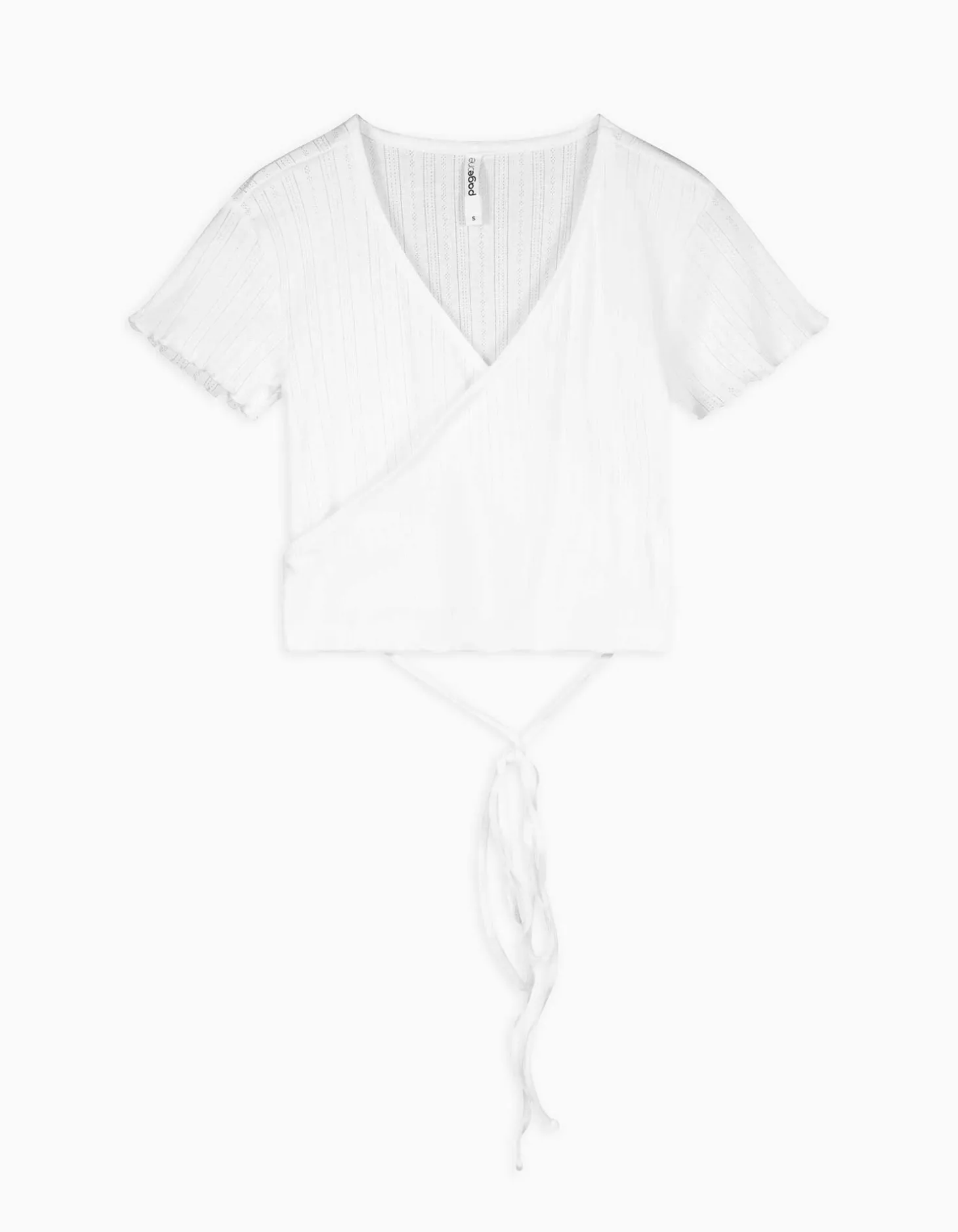 Cropped shirt - Vetersluiting - wit