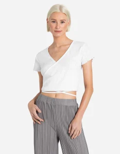 Cropped shirt - Vetersluiting - wit