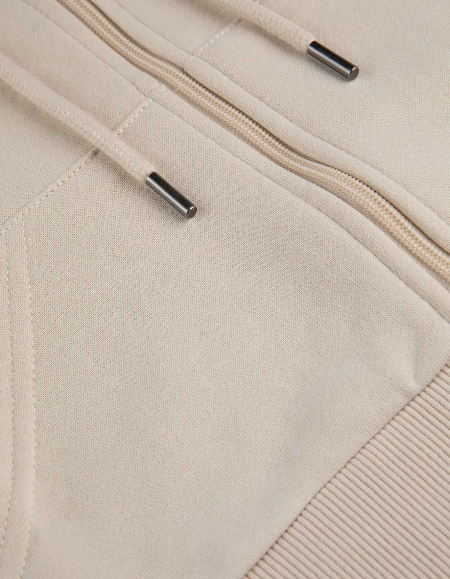Cropped sweatjack - Capuchon met tunnelkoord - wit