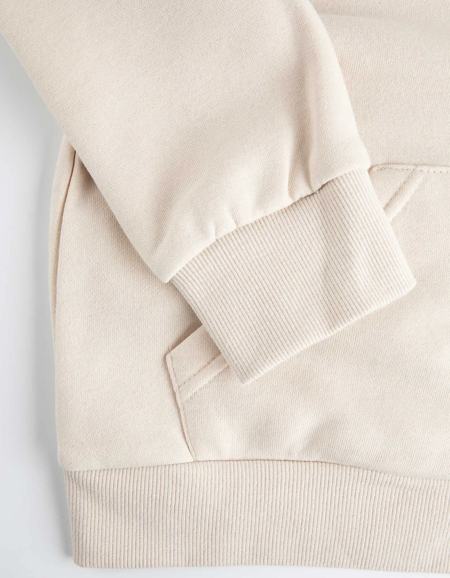 Cropped sweatjack - Capuchon met tunnelkoord - wit