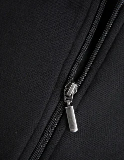 Cropped sweatjack - Capuchon met tunnelkoord - zwart