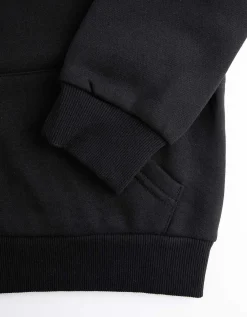 Cropped sweatjack - Capuchon met tunnelkoord - zwart