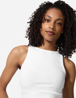 Cropped top - Effen - wit