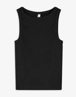 Cropped top - Effen - zwart