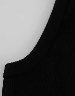Cropped top - Effen - zwart