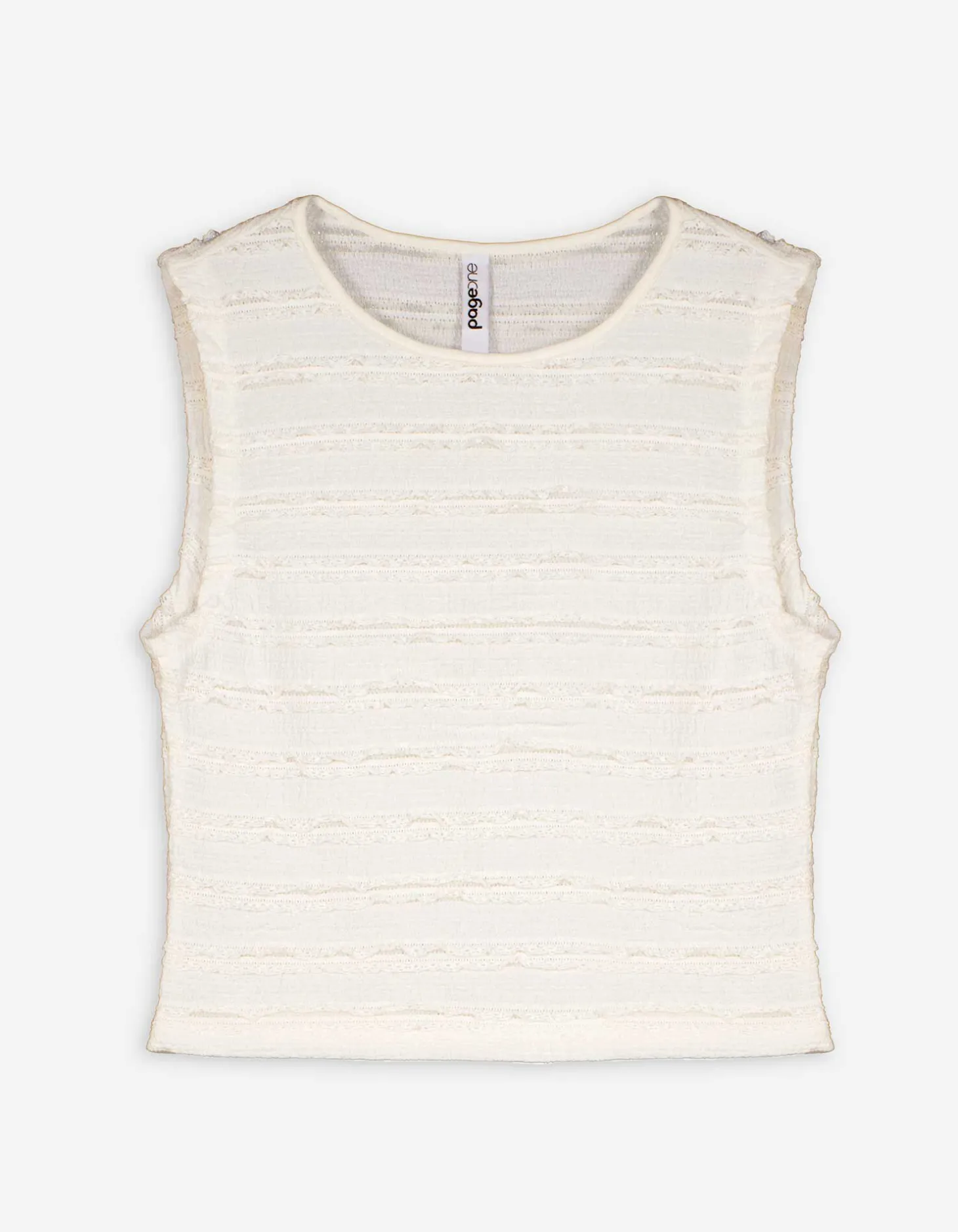 Cropped top - Kant - wit
