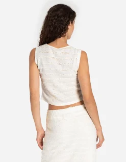Cropped top - Kant - wit