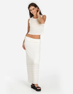 Cropped top - Kant - wit