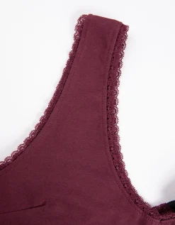 Cropped top - Met kant - donkerrood
