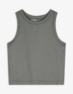 Cropped top - Naadloos - grijs