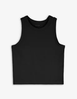 Cropped top - Naadloos - zwart