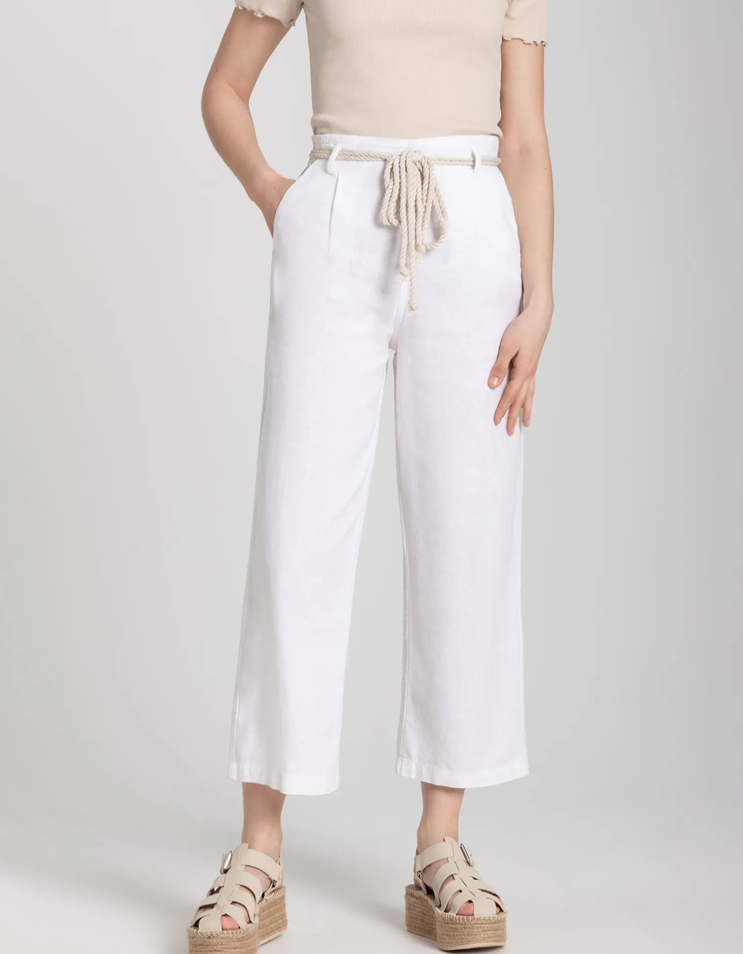 Culotte - Linnenmix - wit