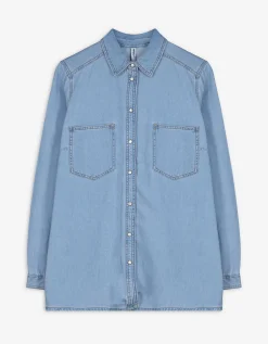 Denim overhemd - Knoopsluiting - lichtblauw