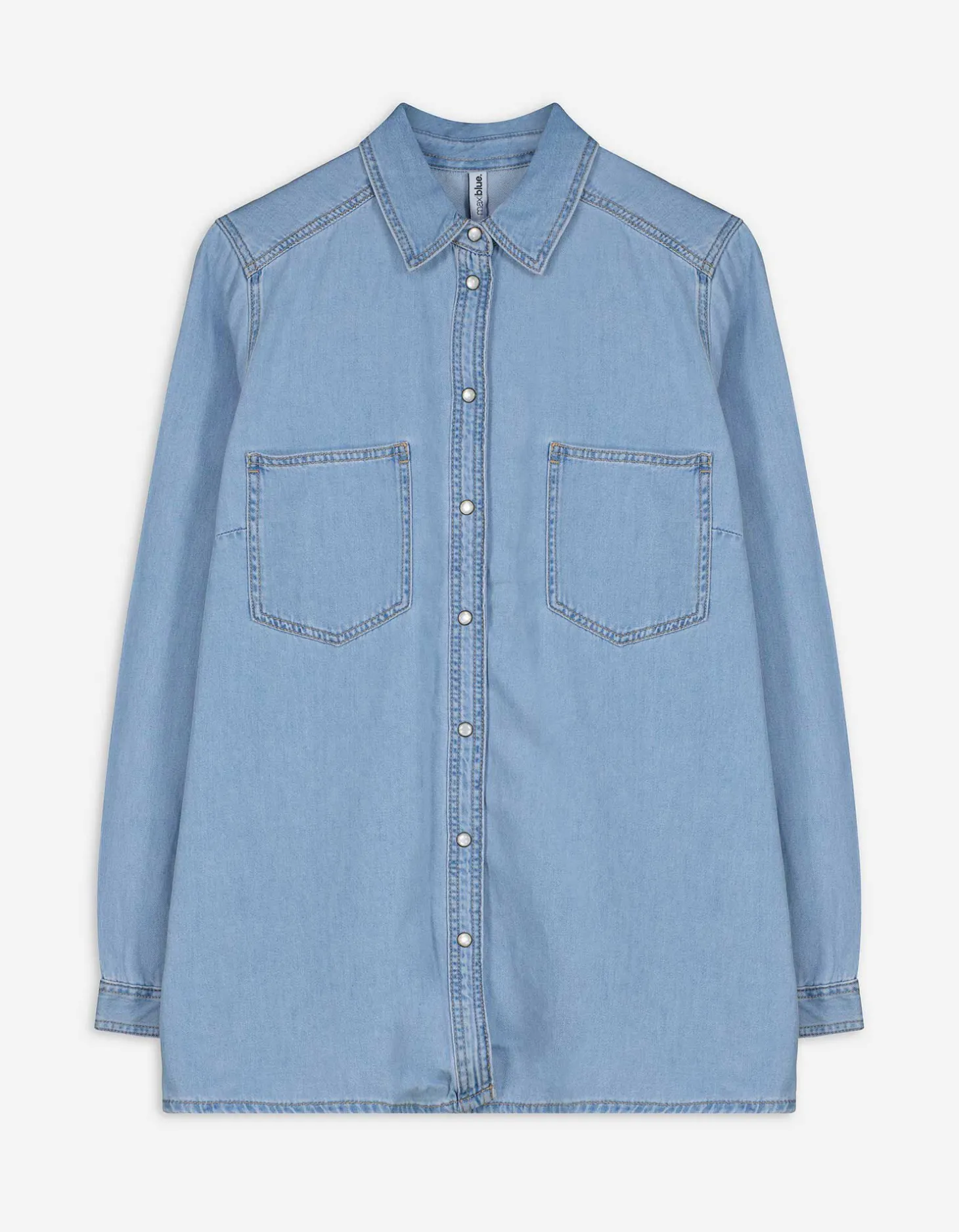 Denim overhemd - Knoopsluiting - lichtblauw