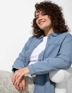 Denim overhemd - Knoopsluiting - lichtblauw