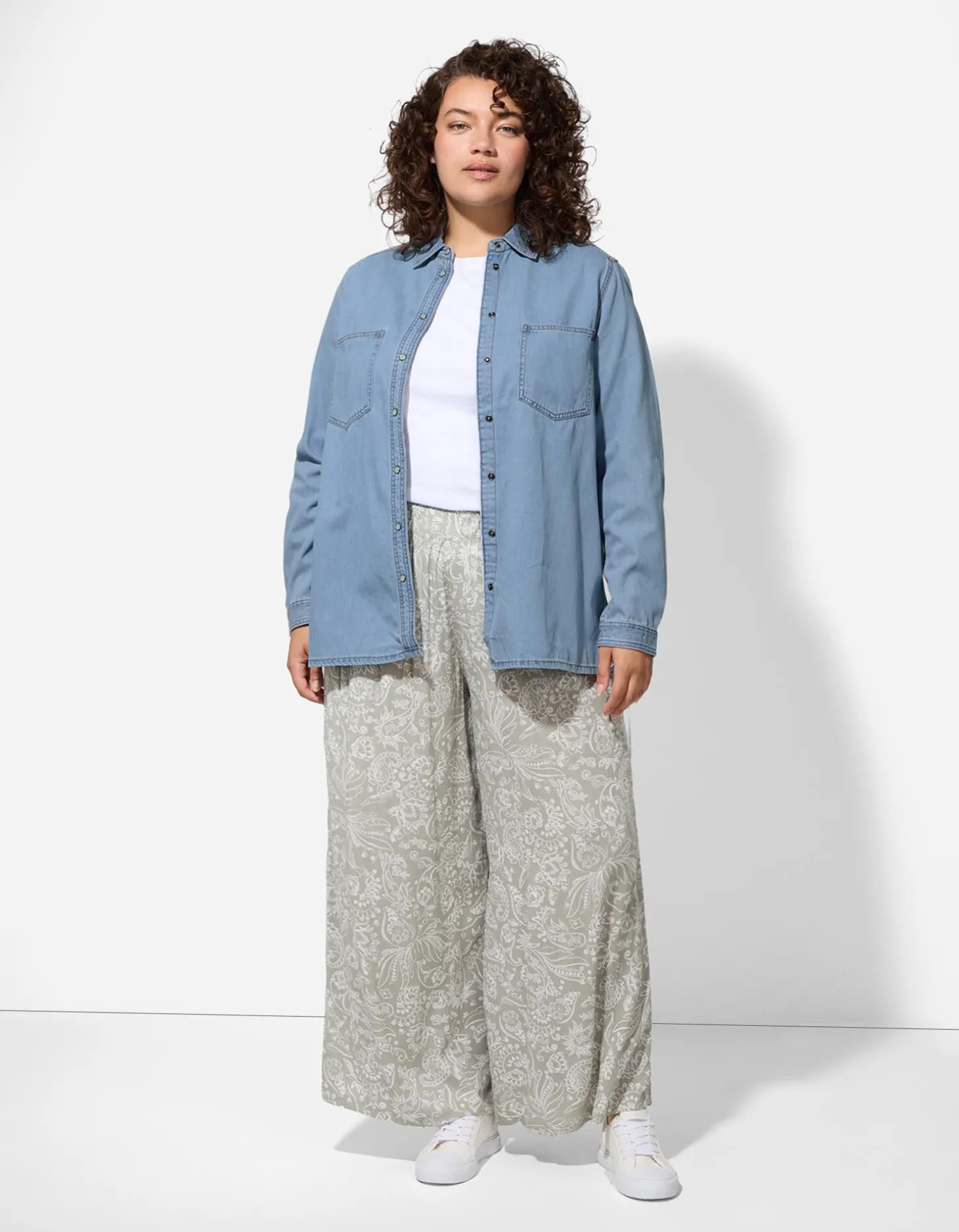 Denim overhemd - Knoopsluiting - lichtblauw