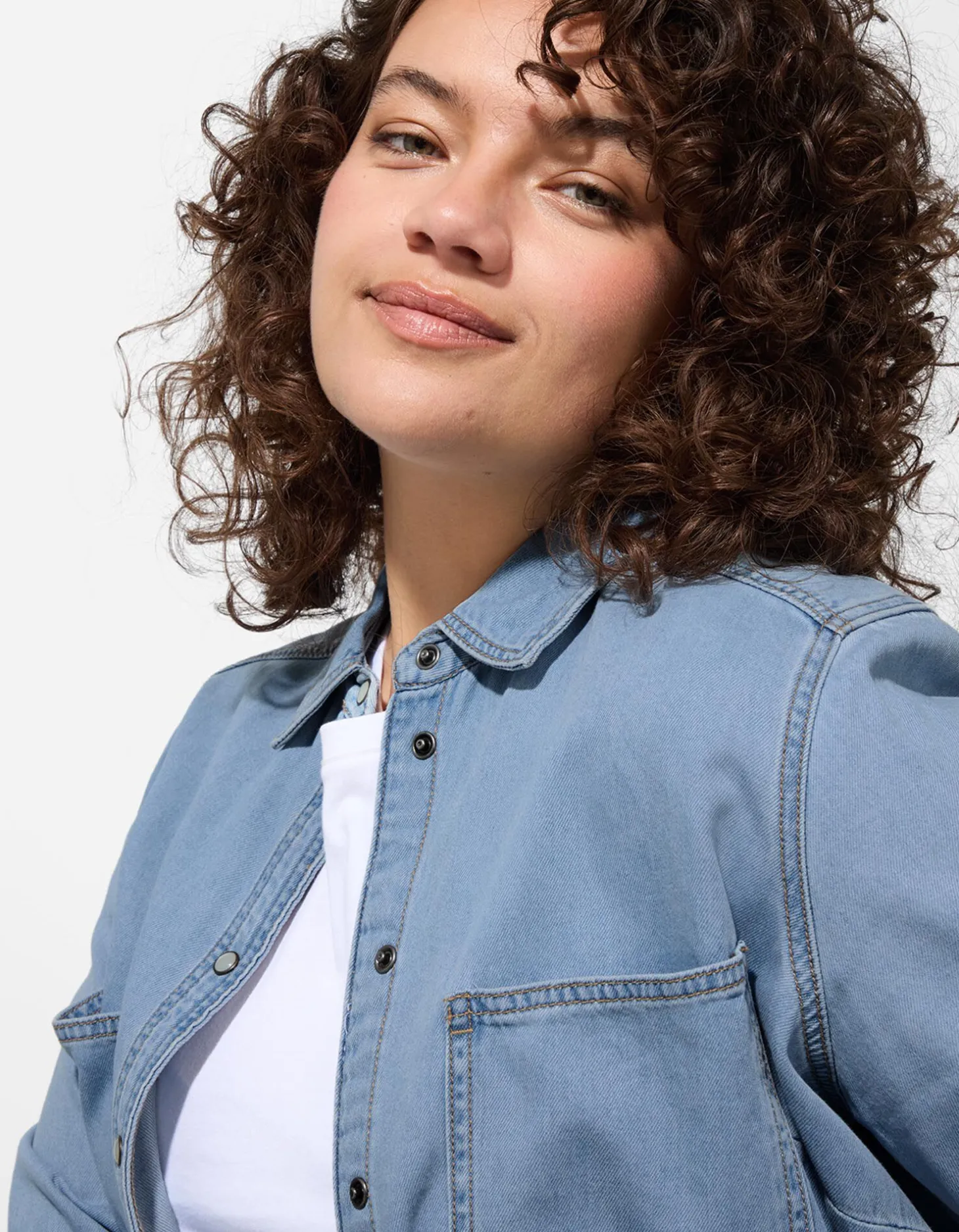 Denim overhemd - Knoopsluiting - lichtblauw
