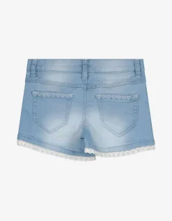 Denim short - Borduursels - lichtblauw