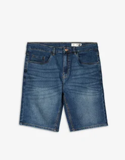 Denim short - donkerblauw
