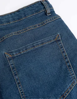 Denim short - donkerblauw
