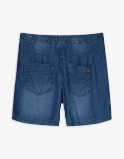 Denim short - Elastische band - blauw