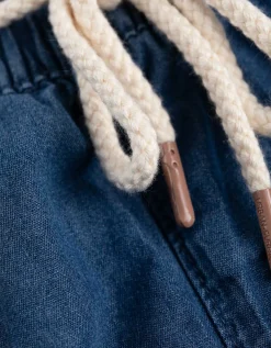 Denim short - Elastische band - blauw
