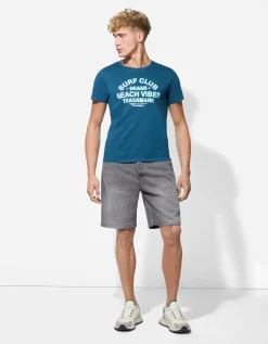 Denim short - Straight fit - grijs