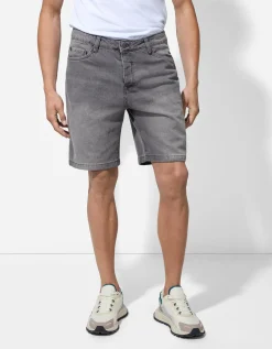 Denim short - Straight fit - grijs
