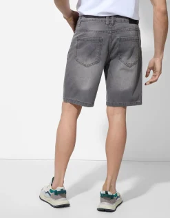 Denim short - Straight fit - grijs