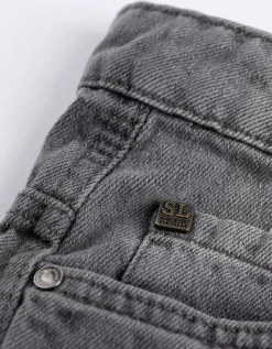 Denim short - Straight fit - grijs