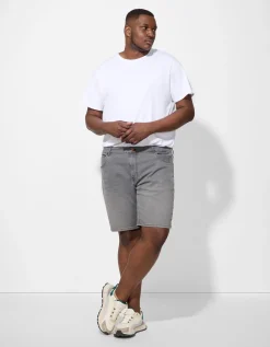 Denim short - Straight fit - grijs