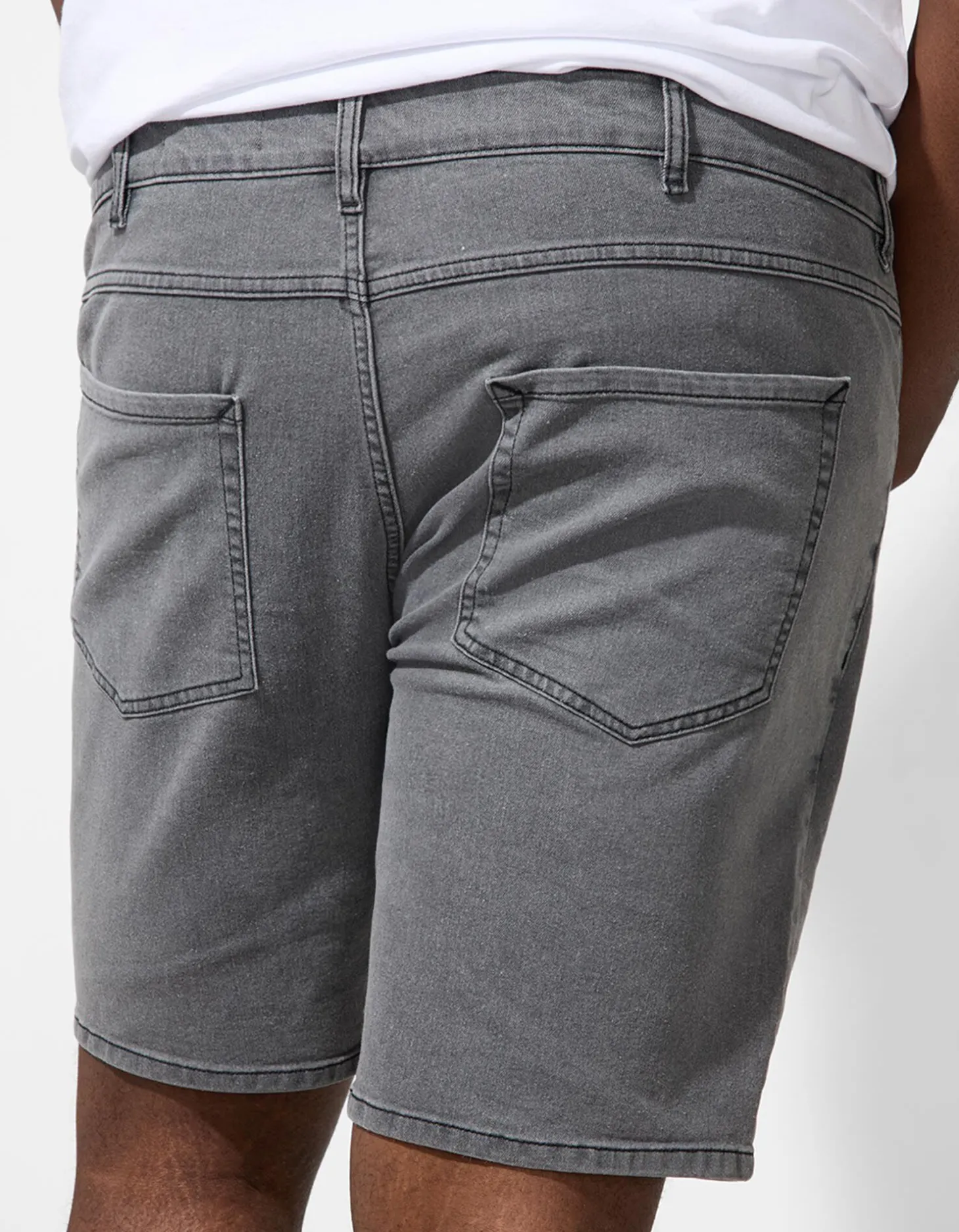 Denim short - Straight fit - grijs