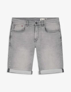 Denim short - Vaste pijpomslag - grijs