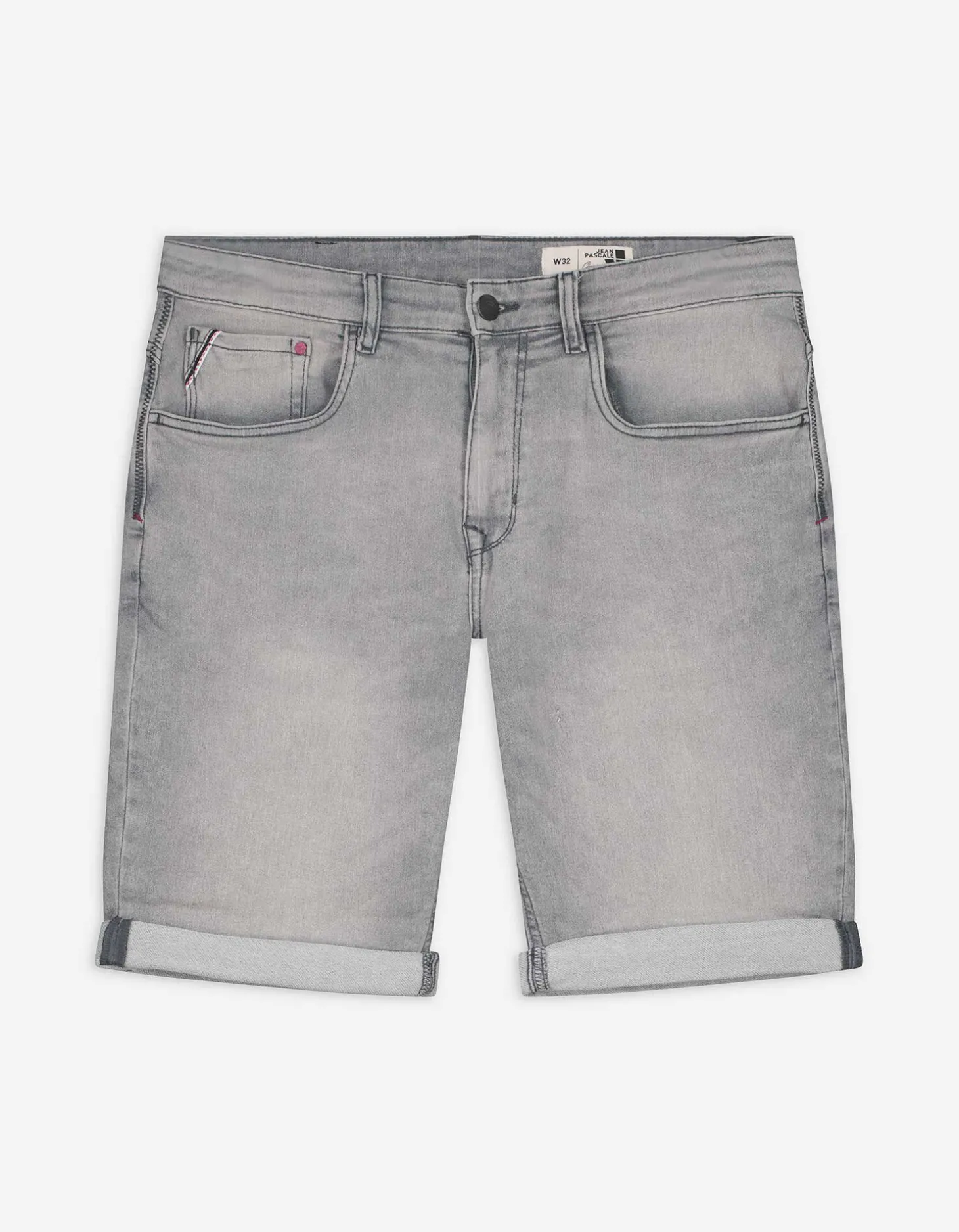 Denim short - Vaste pijpomslag - grijs