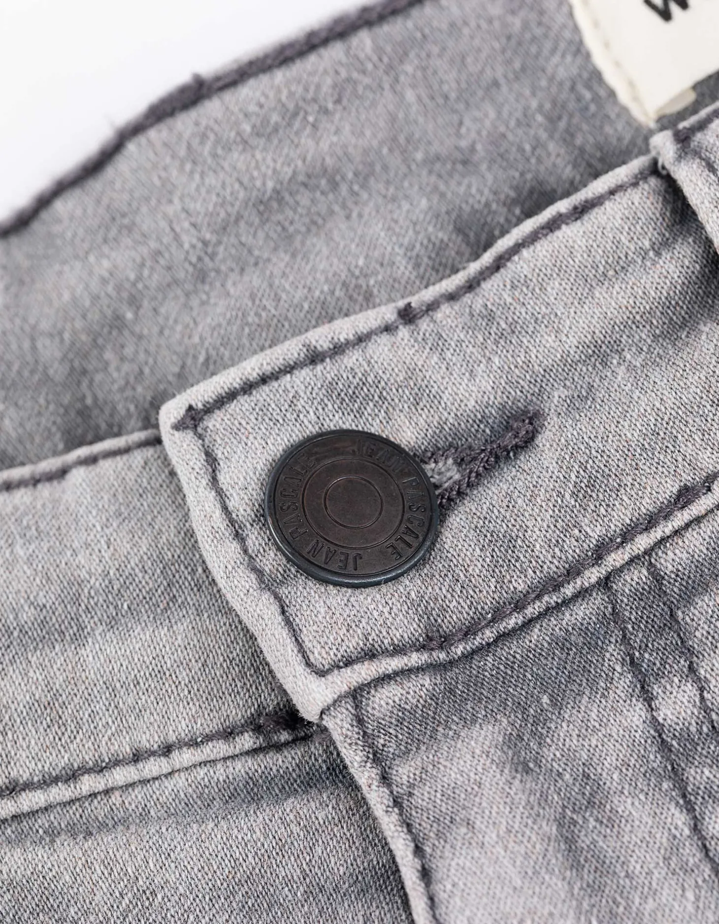 Denim short - Vaste pijpomslag - grijs