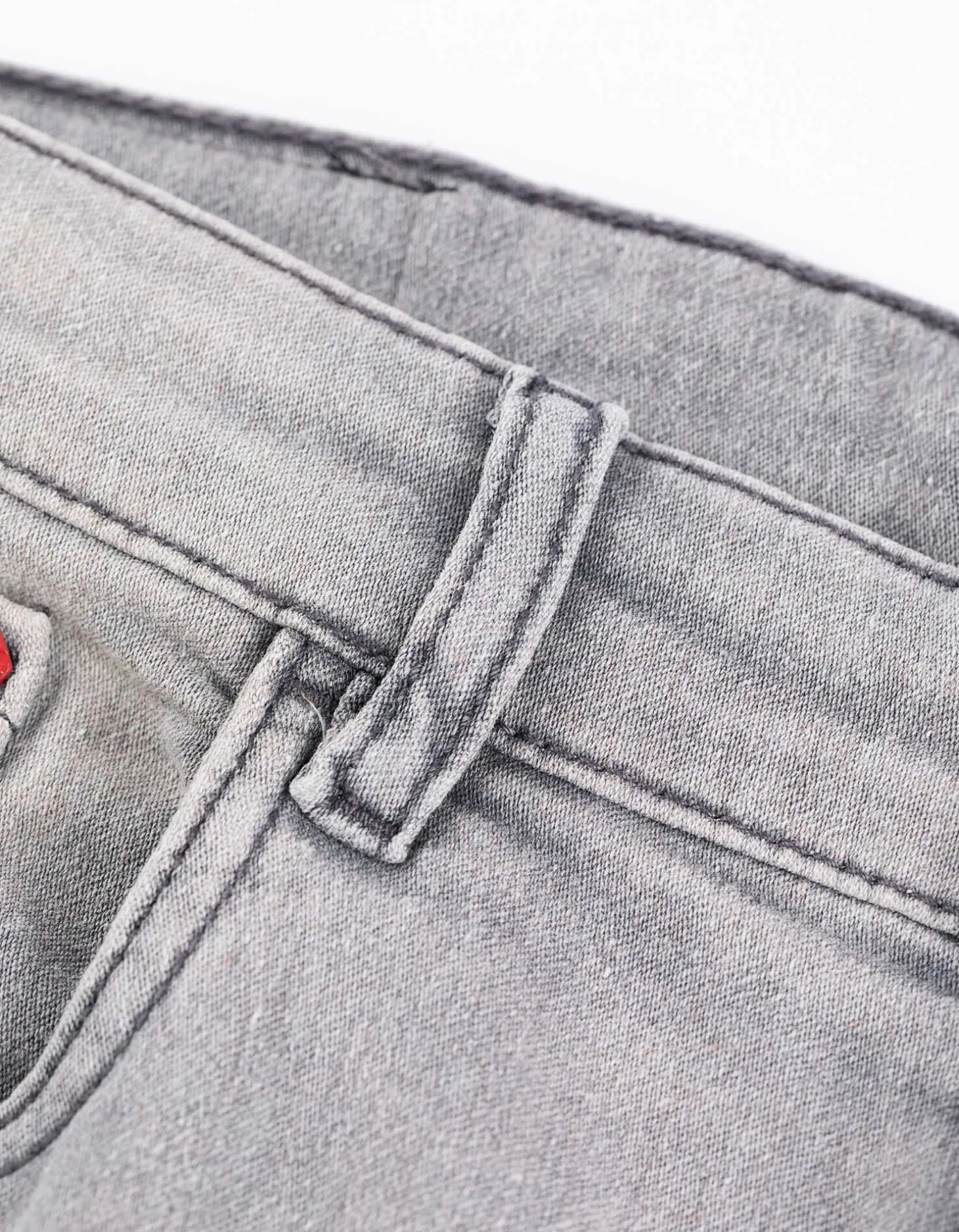 Denim short - Vaste pijpomslag - grijs