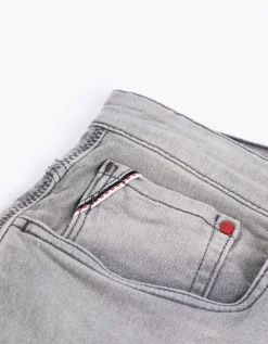 Denim short - Vaste pijpomslag - grijs