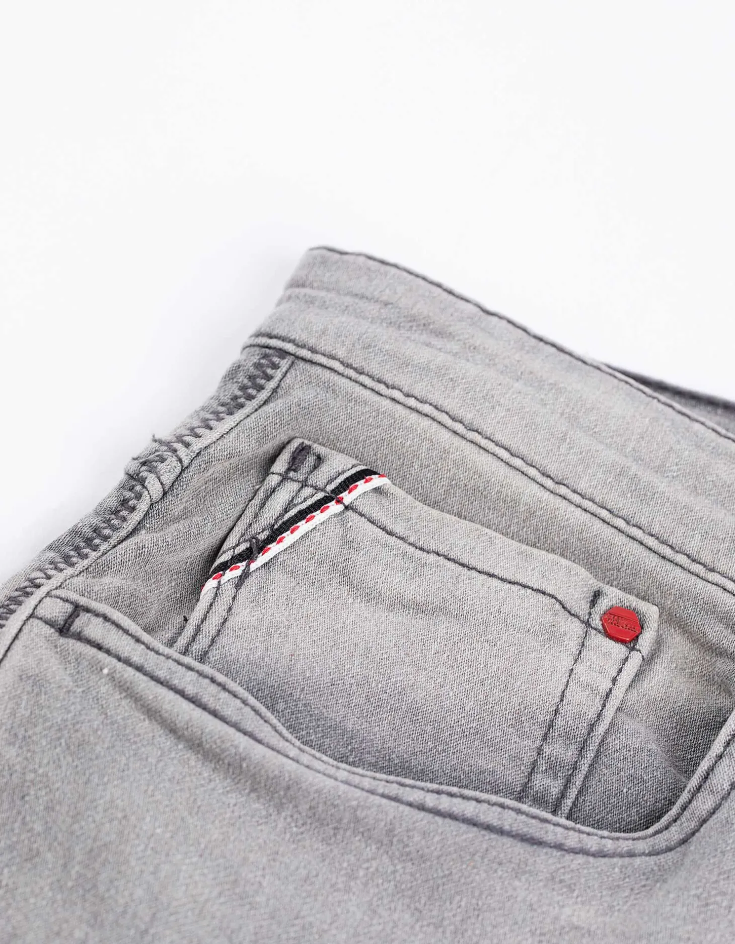 Denim short - Vaste pijpomslag - grijs
