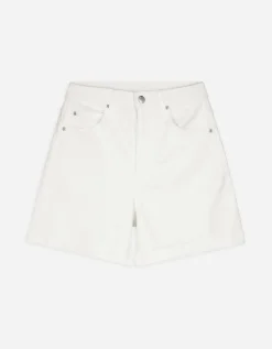 Denim short - Vaste pijpomslag - wit