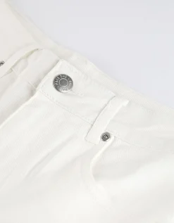 Denim short - Vaste pijpomslag - wit