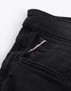 Denim short - Vaste pijpomslag - zwart