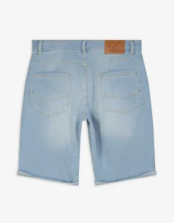 Denim short - Vaste pijpomslag - lichtblauw
